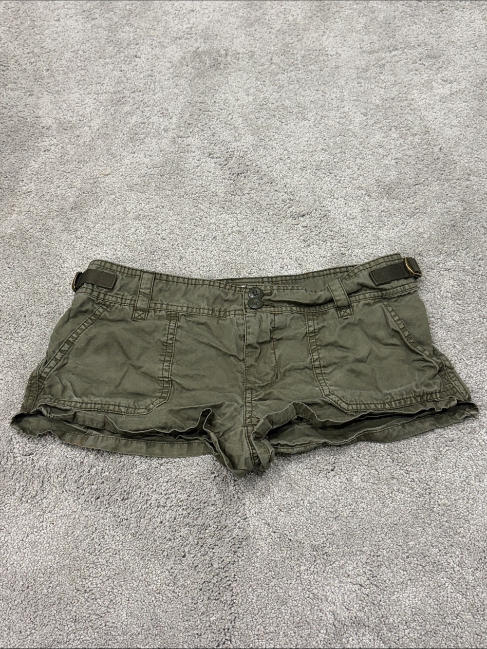 Olive Green Women's Casual Utility Shorts